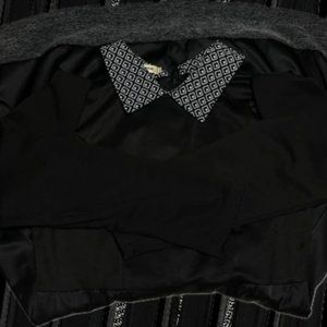 Long Sleeve Black Dress with patterned Collar (  Size S)